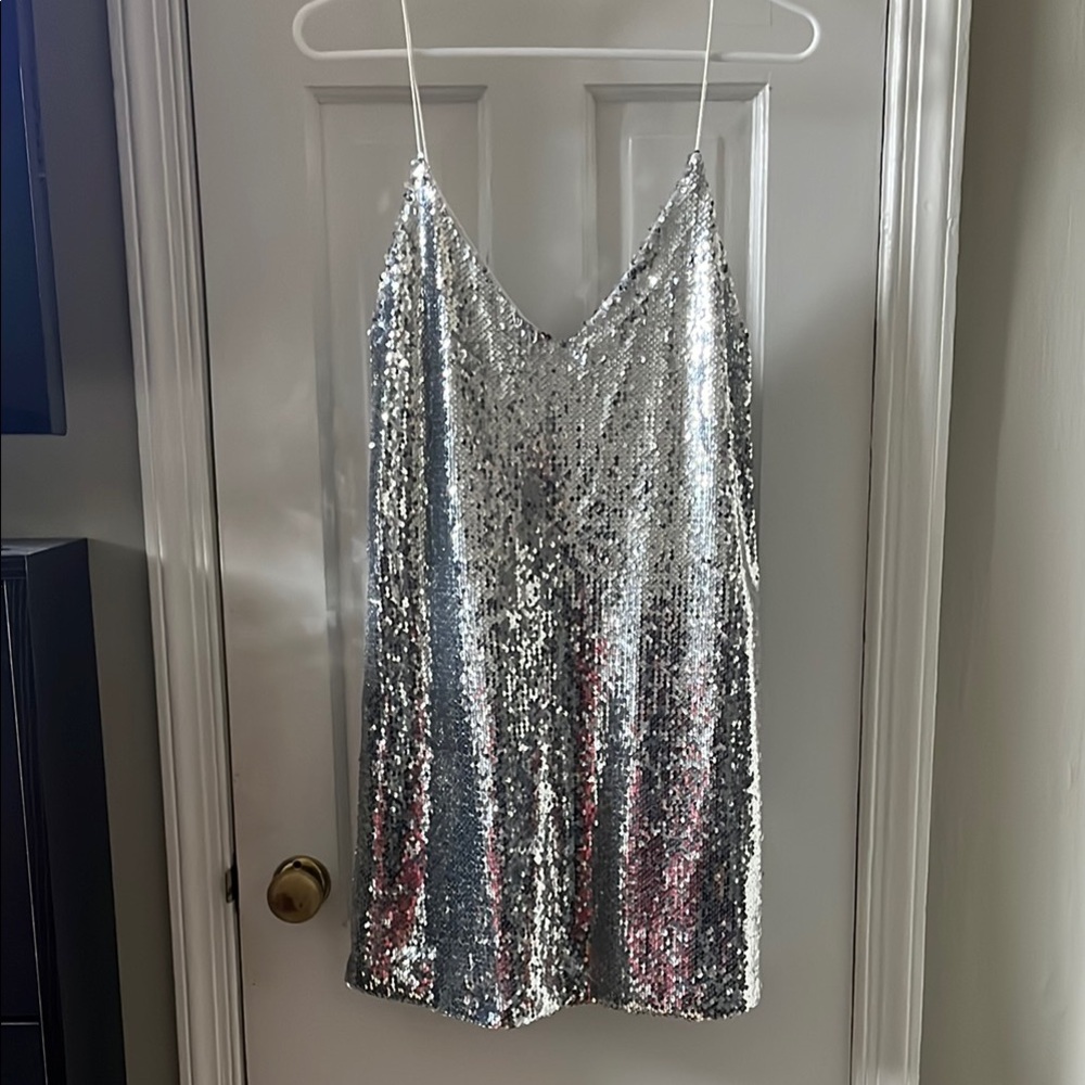 Silver Sequin Dress